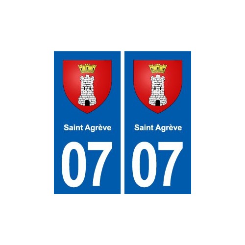 07 Saint-Agrève blason ville autocollant plaque stickers