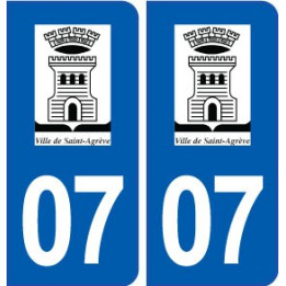 07 Saint-Agrève logo ville autocollant plaque stickers