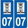 07 Saint-Agrève logo ville autocollant plaque stickers