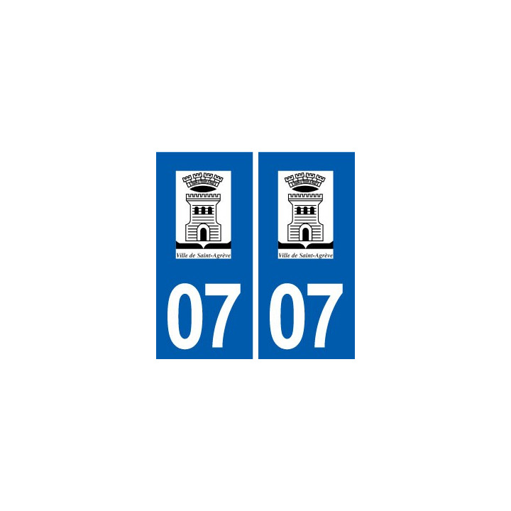 07 Saint-Agrève logo ville autocollant plaque stickers