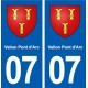 07 Vallon-Pont-d'Arc blason ville autocollant plaque stickers