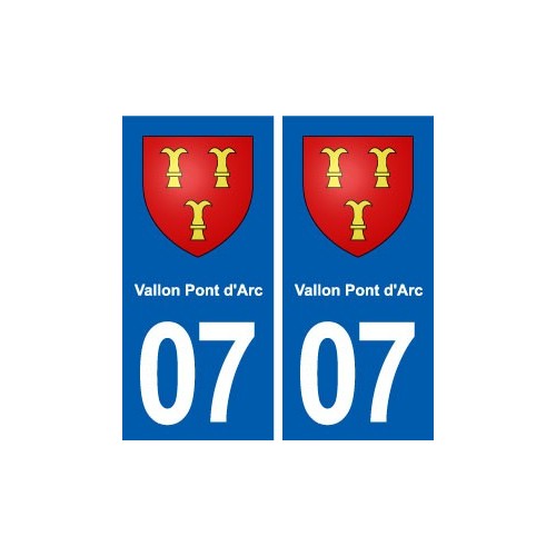 07 Vallon-Pont-d'Arc blason ville autocollant plaque stickers