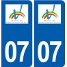 07 Vallon-Pont-d'Arc logo ville autocollant plaque stickers