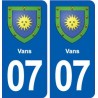 07 Vans blason ville autocollant plaque stickers