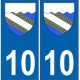 10 Aube autocollant plaque blason armoiries stickers département