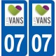 07 Vans logo ville autocollant plaque stickers