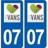 07 Vans logo ville autocollant plaque stickers