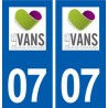 07 Vans logo stadt aufkleber typenschild aufkleber
