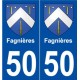 50 Fagnières blason autocollant plaque stickers ville