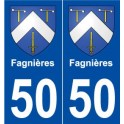 50 Fagnières blason autocollant plaque stickers ville