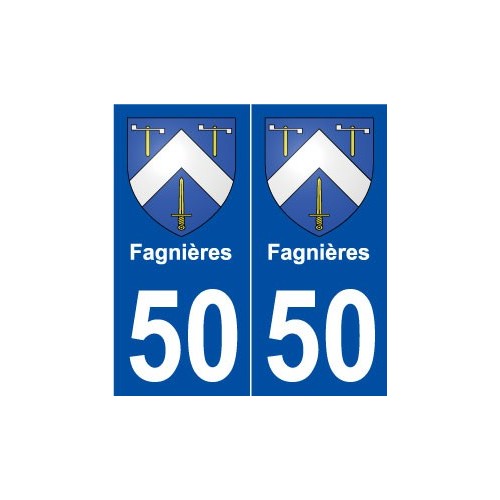 50 Fagnières blason autocollant plaque stickers ville