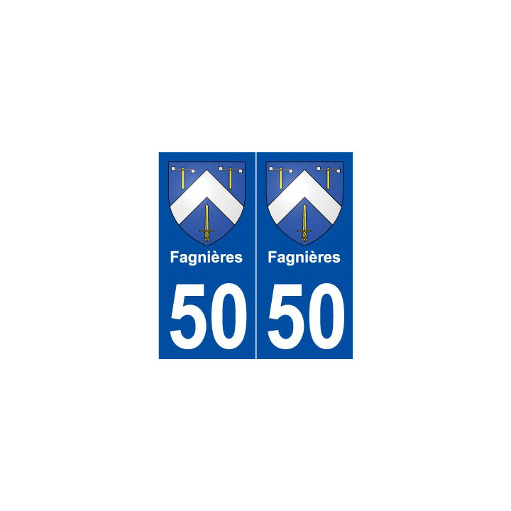 50 Fagnières blason autocollant plaque stickers ville