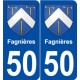 50 Fagnières blason autocollant plaque stickers ville