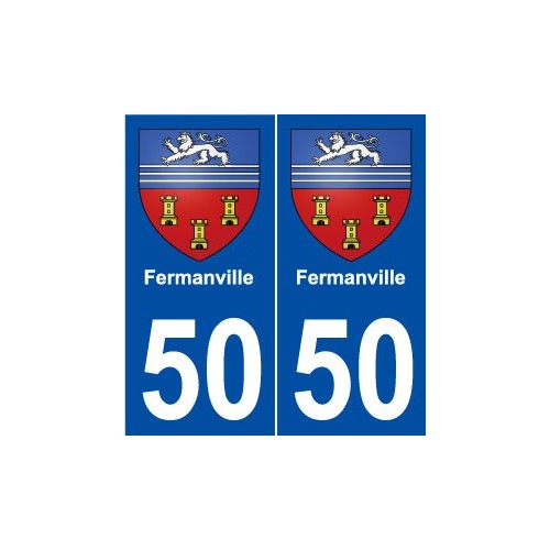 50 Fermanville blason autocollant plaque stickers ville