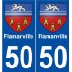 50 Flamanville blason autocollant plaque stickers ville