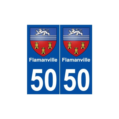 50 Flamanville blason autocollant plaque stickers ville