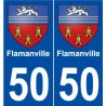50 Flamanville blason autocollant plaque stickers ville