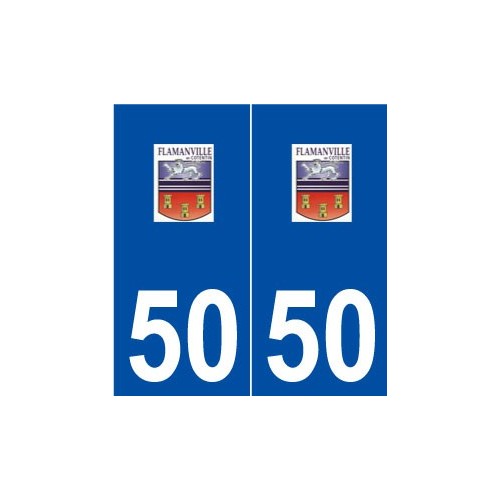 50 Flamanville logo autocollant plaque stickers ville
