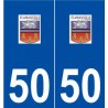 50 Flamanville logo autocollant plaque stickers ville