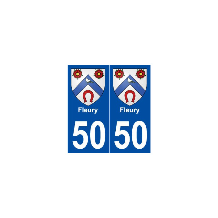 50 Fleury blason autocollant plaque stickers ville