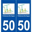 50 Flottemanville-Hague logo autocollant plaque stickers ville