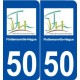 50 Flottemanville-Hague logo autocollant plaque stickers ville