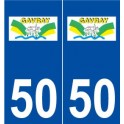 50 Gavray logo autocollant plaque stickers ville