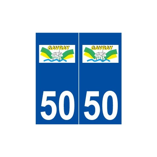 50 Gavray logo autocollant plaque stickers ville