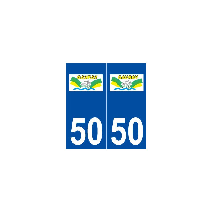 50 Gavray logo autocollant plaque stickers ville