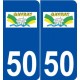50 Gavray logo autocollant plaque stickers ville