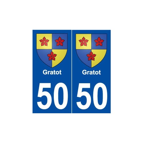 50 Gratot blason autocollant plaque stickers ville