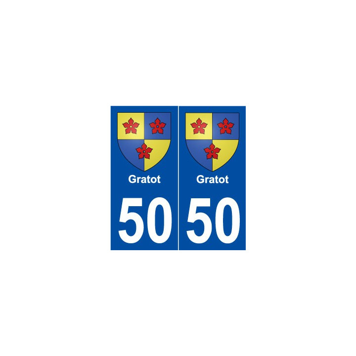 50 Gratot blason autocollant plaque stickers ville