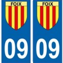 09 Foix coat of arms city in ariège sticker plate