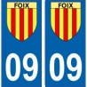 09 Foix blason ville ariège autocollant plaque
