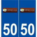 50 Gréville-Hague logo autocollant plaque stickers ville