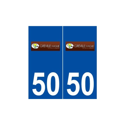50 Gréville-Hague logo autocollant plaque stickers ville