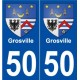 50 Grosville blason autocollant plaque stickers ville