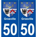 50 Grosville blason autocollant plaque stickers ville