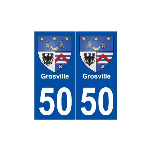50 Grosville blason autocollant plaque stickers ville
