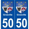 50 Grosville blason autocollant plaque stickers ville