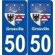 50 Grosville blason autocollant plaque stickers ville