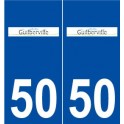 50 Guilberville logo autocollant plaque stickers ville