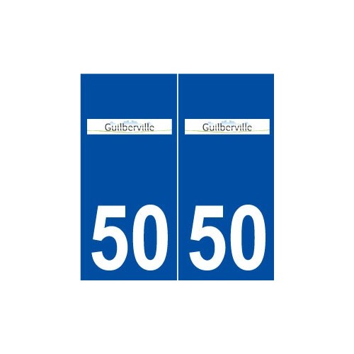 50 Guilberville logo autocollant plaque stickers ville