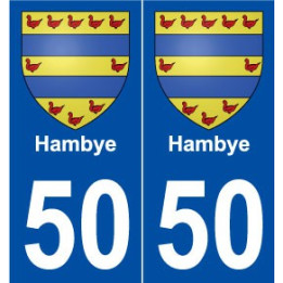 50 Hambye blason autocollant plaque stickers ville
