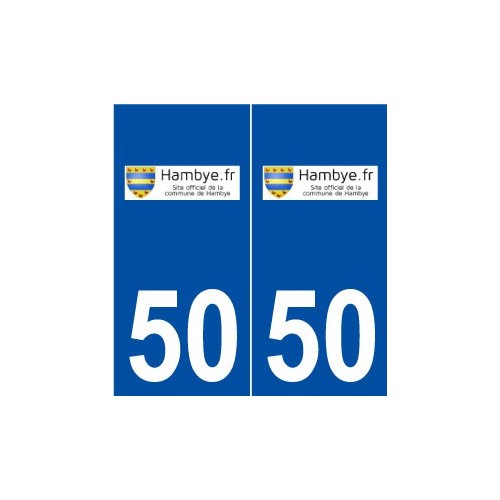 50 Hambye logo autocollant plaque stickers ville