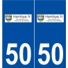 50 Hambye logo autocollant plaque stickers ville