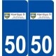 50 Hambye logo autocollant plaque stickers ville