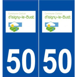 50 Isigny-le-Buat logo autocollant plaque stickers ville