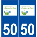 50 Isigny-le-Buat logo autocollant plaque stickers ville