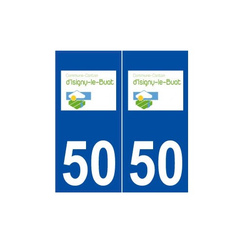 50 Isigny-le-Buat logo autocollant plaque stickers ville